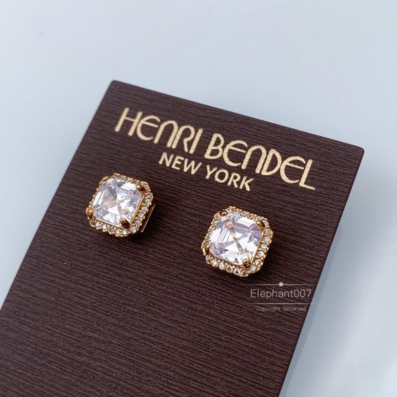 henri bendel Jewelry Henri Bendel Crystal Gold Stud Earrings Poshmark